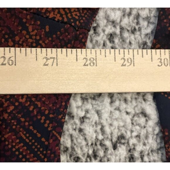 Susan Graver 2X Navy Blue Plaid Liquid Knit Button Up Tunic Zipper Pockets - Picture 3 of 7